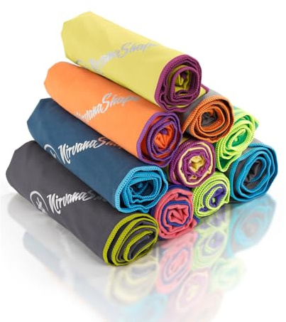 NirvanaShape Toalla de Microfibra | 14 Colores | 8 Dimensiones | Toalla de Viaje Ligera, Absorbente y de Secado Rápido | Toalla de Baño para Viajes | Ideal para Playa, Camping, Yoga y Sauna