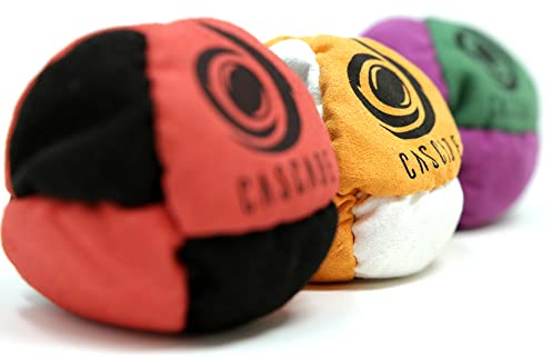 Cascade Pro Hacky Sack mit 8 Paneelen – Pro Freestyle Footbag – Trick-Fußsack (3er-Set)