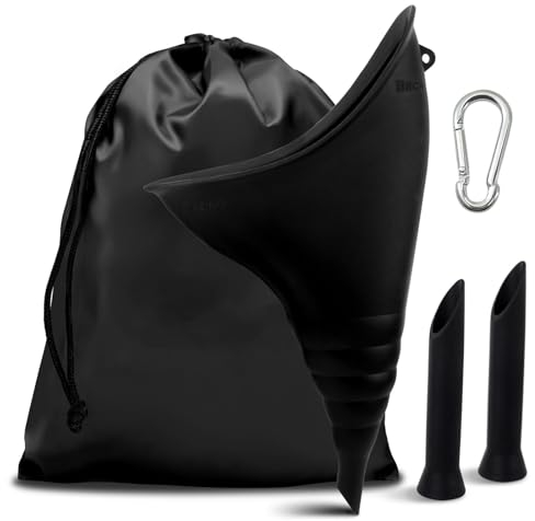 GWAWG Urinella für Frauen Weibliches Urinal Silikon Trichter Tragbares Urinal für Frauen Wiederverwendbar für Outdoor Aktivitäten Camping Wandern Reisen Schwarz