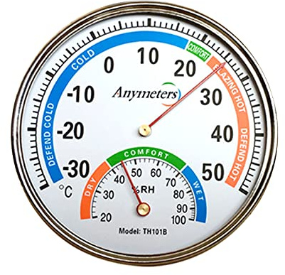 Thermometer Innen Außen Funk Wandthermometer Hygrometer mit Metallgehäuse Dekorativ Keine Batterie Erforderlich