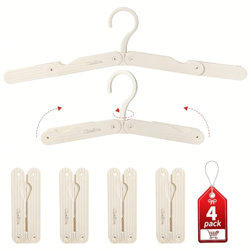 Chefiva Foldable Travel Hangers 4 Pack Space-Saving ABS - Cruise Essentials 2026 for Cruise Ship & RV