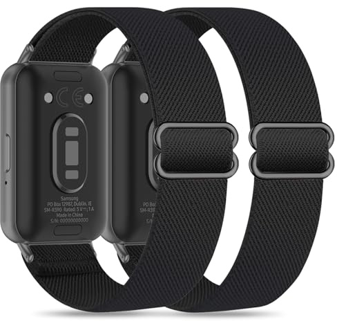 EverAct Elastische Armband kompatibel mit Samsung Galaxy Fit 3 Armband Ersatzband Uhrenarmband Zubehör für Samsung Galaxy Fit 3 SM-R390 Nylon Ersatzarmband Sport Uhrenarmband Damen Herren