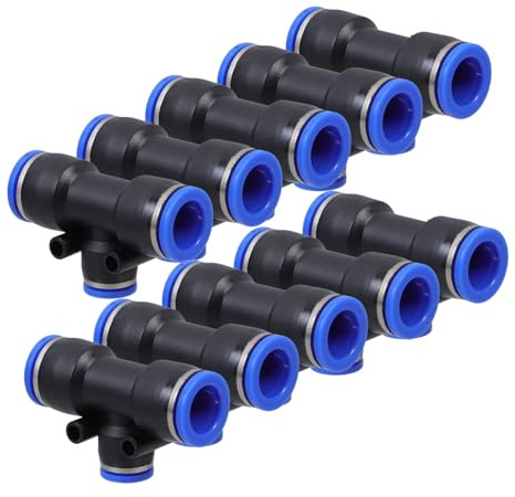 Hemobllo Set 10 Pezzi Raccordi a t per Tubo da Giardino 12mm a 8mm, Connettori Rapidi per Impianto di Irrigazione, Sdoppiatori per Tubo dell'Acqua per Irrigazione Residenziale e Commerciale