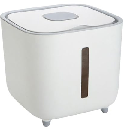 Generico Contenitore per la conservazione del grano 10KG | distributore di riso | Contenitore Ermetico Riso con Finestra Trasparente 27x27x25cm | PP Durevole Antiumidità per Dispensa