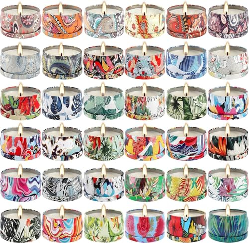AYIQIW Set 36Pack Scented Candles Gifts Soy Wax Travel Tin Jar Candles for Home 2.5 OZ jar Candles for Mom, Birthday, Thanksgiving, Mother's Day,Aromatherapy,Valentine's Day Gifts