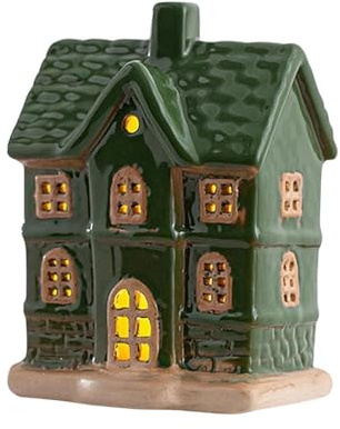 Genérico Casas de decoración navideña de cerámica - Figuras Luminosas en Miniatura con LED, decoración de Mesa para Sala de Estar, Casas Hechas a Mano con Brillo Suave | Casa De Navidad para Interior