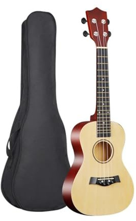 Ukulele 23 Tums Akustisk Ukulele Kit Med Väska Strängar Rem Stall Nål Capo Plektrum Stämapparat Alla I Linsträ För Nybörjare(Wood Color)