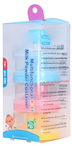 Segrehy Contenedor de polvo Dispensador de leche en polvo para bebés 3 capas Portátil Fácil alimentación Seguro Saludable Capacidad suficiente Caja de refrigerios simple y limpia para