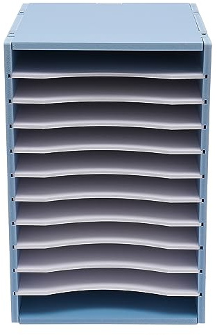 27 x 30 x 40 cm dokumentfack 11 fack skrivbord organisatör filsorterare upprätt eller vertikalt skrivbord förvaringsfack pappershylla skrivbord dokumenthållare förvaringssystem för kontor (blå)