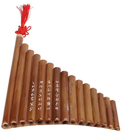 YUEHISY Kinesisk Traditionell Panflöjt Bambu 15 Rör G-ton Justerbar Melodi för Barn och Vuxna Bambu och trä