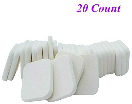 Aysekone 20 Pcs Makeup Powder Puffs Rectangle Dry Wet Blender Sponge,White