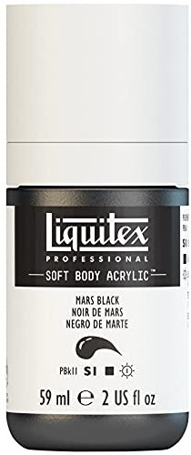 Liquitex 1959276 Professional Acrylfarbe Soft Body - Künstlerfarbe in cremiger deckender Konsistenz, hohe Pigmentierung, lichtecht & alterungsbeständig, 59ml Flasche - Marsschwarz