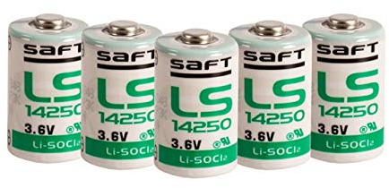 Saft Pack de 5 Pilas LS14250 3,6V 1/2 AA, Blanco