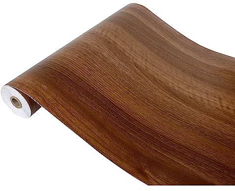 DecoMeister Pellicola Adesiva per Mobili 90x210 cm - Carta Adesiva Effetto Legno per Rivestimento Mobili Cucina e Tavoli - Pellicola Decorativa Lavabile e Impermeabile - Noce Moderna
