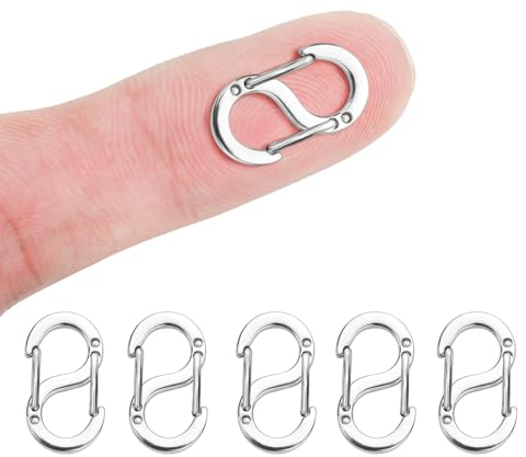 Goiern 5 Stück Doppelöffnungs-Verkürzer-Verschluss, Halsketten-Verschluss und Verschlüsse, Edelstahl-S-Lock-Armband-Verbindungsstück, Halsketten-Clip(silver)