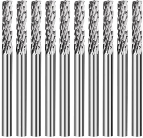 Hårdmetall frässtift set, 10 stycken typ A dubbelskurna fräspennor med 3 mm skaft fräsar för metall, skärslipar, metallsnidning, polering, gravering, fräs-bitsset