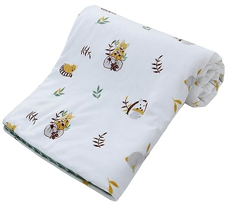 LAT LEE AND TOWN Coperta invernale per neonati, ispessito, trapuntata, super morbida, per cameretta dei bambini, con retro a pois, per neonati, ragazze, ragazzi (verde)