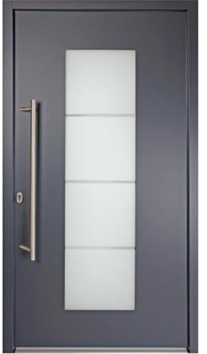 kuporta Alu-Kunststoff Haustür SORI DOOR - Eingangstür in anthrazit 100 x 200 cm DIN rechts inkl. Stoßgriff-Set