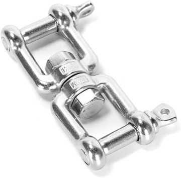 Ruimou 1Pcs Anillo Giratorio Universal de Doble Grillete de Acero Inoxidable 316 M12x125mm para Jardín, Patio, Barco, Senderismo, Camping, al Aire Libre