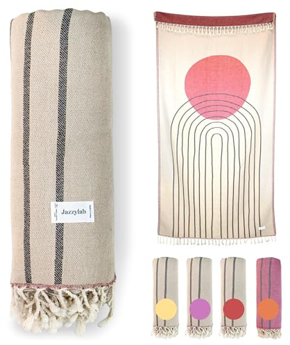 AREN-Aurora Toalla Hammam | Pestemal Turco 100% algodón | Jacquard Artesanal | Ligera, versátil y de Secado rápido | Diseño Oriental con Flecos anudados | AREN-Rojo, 100x200 cm