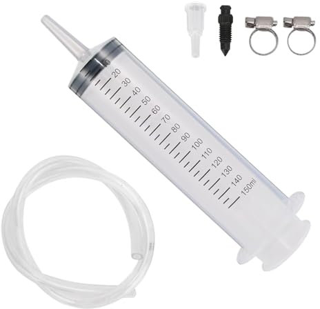 Spurgo Freni Moto,150ml Pompa Manuale a Siringa,Tubo da 100 cm,Kit di Spurgo del Freno a Disco Idraulico,Sanguinamento Freni,per Moto,per Liquidi