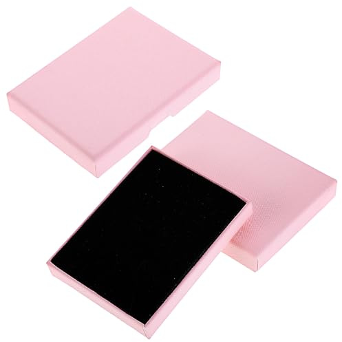 Ajcotahm 2 Pcs Jewellery Gift Box, Small Gift Box with Lids for Necklace Bracelet Earrings Fashion Organizer Boxes for Birthday Wedding Party Favors (Pink)