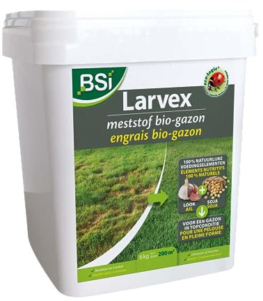 ENGRAIS GAZON LARVEX BSI 6 KGS 200 M² BASE AIL SOJA POUR GAZON AFFAIBLI