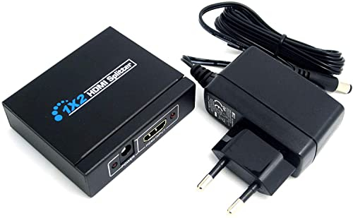 WINGONEER 1x2 Splitter HDMI 1 en 2 Puertos de Salida HDMI V1.4 para HD TV PS3 BLU-Ray PS4