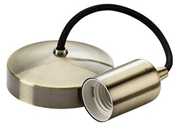 Knightsbridge 6 Inch E27 Contemporary Pendant Set in Antique Brass