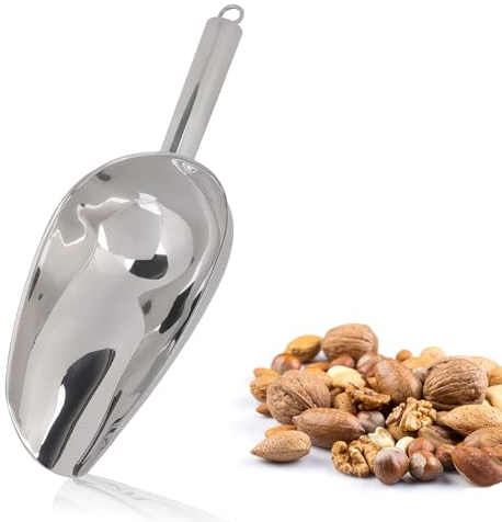 Metal Ice Scoop for Freezer, 12oz Ice Shovel Food Scoop Flour Candy Sweet Scoop for Kitchen, Bar, Party