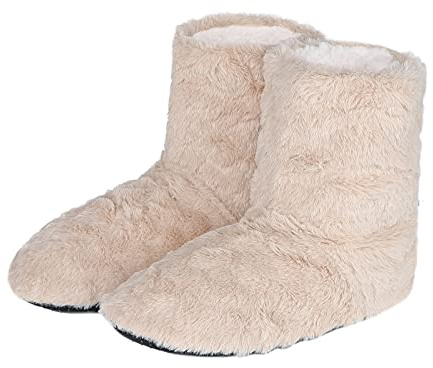 Women Faux fur Slipper Boots Soft Plush Fleece Booties Slipper Ladies Memory Foam Indoor House Shoes Winter Thermal High-top Slippers Anti-slip Home Floor Slippers for Bedroom Living Room Garden Yard