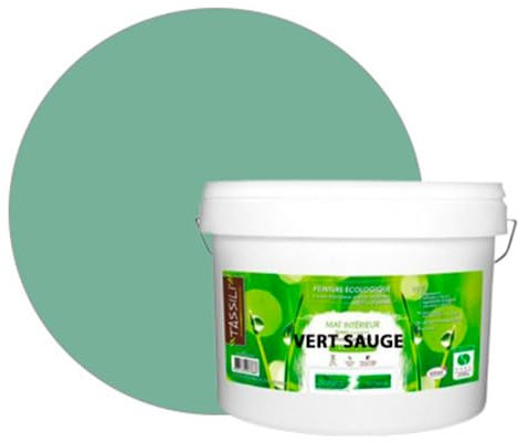 BOX DECO COULEURS Natural Eco-Friendly Wall Paint in Natural Matt Look Interior - 10L / 130m² - Sage Green