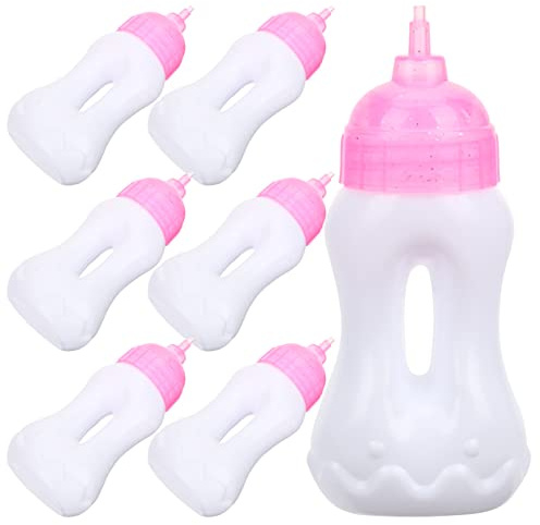 Kisangel 10Pcs Bottiglie per Bambole Biberon Giocattolo Bottiglia di Latte in Miniatura Piccola Bottiglia di Succo Accessori per Bambole per Ragazze Regalo di Compleanno di Natale