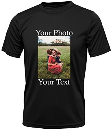 PB TECH Personalised T-Shirt - Unisex Stag Tee Hen - Customised Image/Picture/Photo/Text/Create Your Own Custom Personalised T-Shirt (as8, Alpha, m, Regular, Regular, Black)