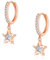 Glintara 925 Sterling Silber Ohrringe Hängend, Creolen Mit Stern Anhänger, Hängeohrringe für Damen, Kreolen Mit Zirkonia, Hypoallergen Ohrschmuck Mit Geschenkbox