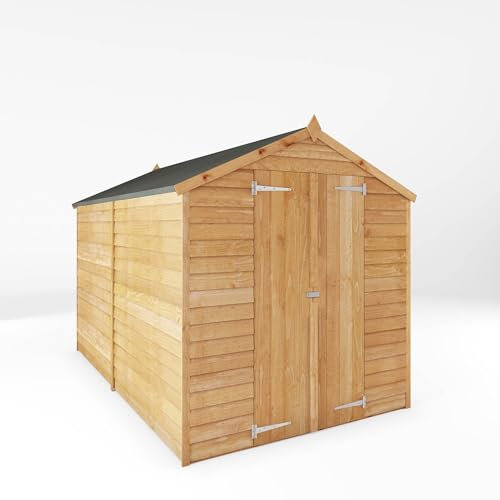 WALTONS 10 x 6 Overlap Storage Shed | Apex Roof | 7mm Overlap Cladding | Wooden Garden Storage Shed | 10 Year Anti Rot Guarantee | 10 x 6 10ft 6ft | Windows or Windowless (Windowless)