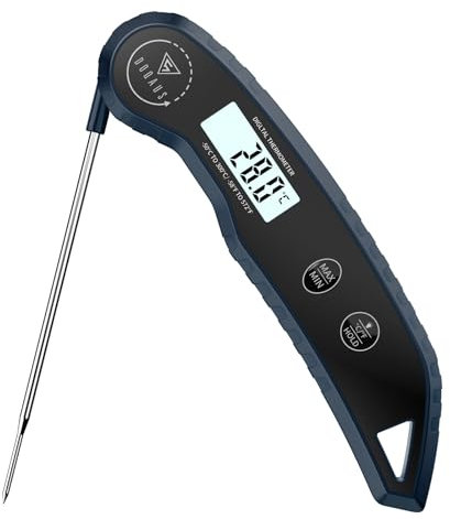DOQAUS Termometro Cucina Termometri per Alimenti Lettura Istantanea 3 secondi, Precisione ±0,5°C, LCD Retroilluminato, per Liquidi Latte Barbecue Olio Frittura Vino Dolci Cibo(Blu)