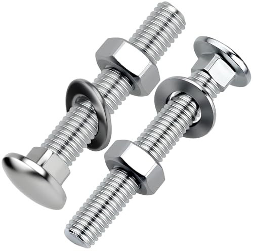 XRXYMQ 30 pièces Vis Tete Ronde M6x40 mm Boulon Tete Ronde Collet Carré M6 Boulons de Carrosserie avec Ecrous DIN934 et Rondelles DIN125 pour Meubles Décoration Industrie du Bâtiment