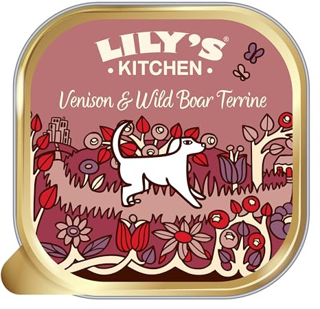 Lily's Kitchen Wet Dog Food – Venison and Wild Boar Terraine, 10 x 150g Trays. Grain-Free Recipe, with Natural Ingredients for Adult Dogs