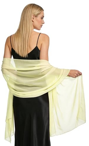 AYZDJ Chiffon Shawl Wrap for Women – 200x70cm Lightweight Sheer Scarf, Flowing Long Cape for Evening Dresses, Wedding Party Foulard