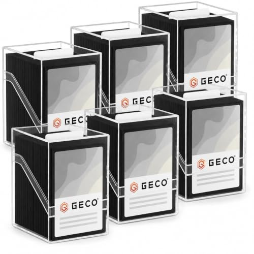 geco® Samlarkort Akryl Deck Boxar 6 st – för 100+ kort med fodral | Högkvalitativ uppsättning av 6 genomskinliga akryllådor inklusive kortavskiljare
