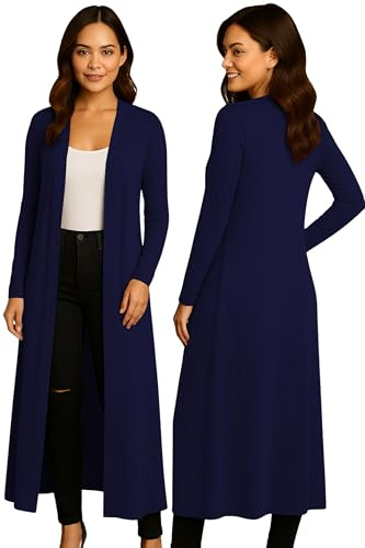 Re Tech UK damer maxi lång längd pojkvän cardigan krage topp lång hel ärm flytande dammjacka kappa blazer