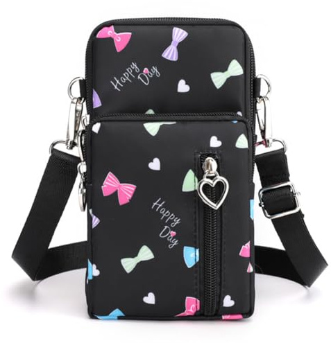 JANKS Petit Sac De Téléphone Portable pour Femme, Pochette Téléphone Portable, Sacoche Femme Bandoulière, Mini Sac en Nylon, Brassard Téléphone Sport, pour Women Girl, Crossbody Armbag Running