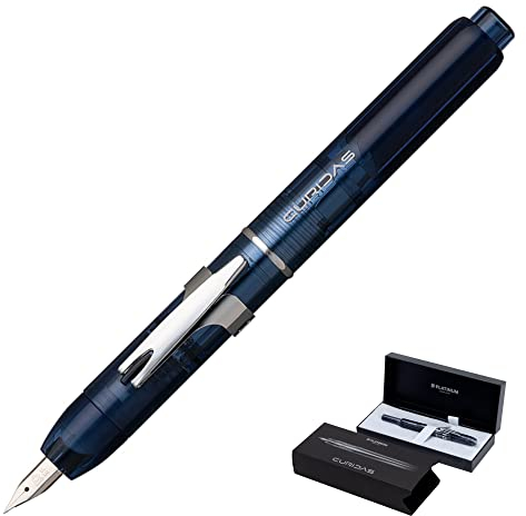 PLATINUM Curidas PKN7000-50EF Füllfederhalter/EF Extra Fine/Einziehbar/Blau/Handgefertigt/mit Geschenkbox/Füllhalter, 1 Stück (1er Pack)