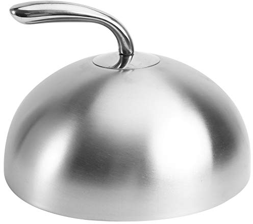 HEMOTON Stainless Steel Food Cover Plate Bell 20 cm Pot Lid Teppanyaki Lid Food Steak Cover Burger Cover Melting Dome Cheese Hood Dome for Cheesburger Bell