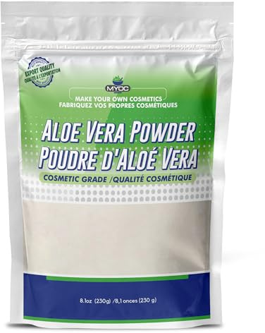 MYOC Pure Organic Aloe Vera Powder - Boost Skin and Hair with Natural Radiance. 230g (1 Pack) for Nourishing Benefits