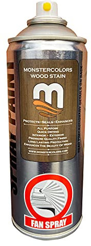 Monster Premiere Wood Stain 400ml Aerosol Available in 10 Popular Colours, (Antique Mahogany)