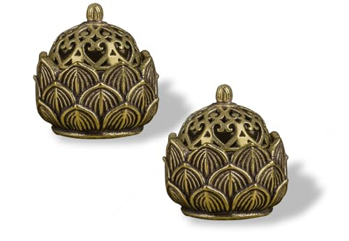 2 Stück Räucherkerzen Halter Räucherkegel Lotus Bronze, Vintage,Für Heimdekoration, Büro, Teehaus, Café, Yogastudio