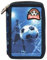 Ragusa-Trade Fussball Sport Soccer Football, 2-Fach Federtasche Federmappe, 27 TLG. gefüllt (PI18) für Kinder Jungen Mädchen, blau/schwarz, 21 x 12 x 4 cm