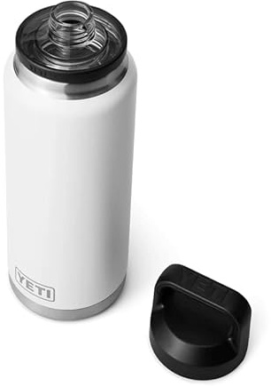 YETI Rambler Bottle Chug, Vacuum Insulated Stainless Steel Bottle with Chug Cap, White, 36 oz (1065 ml)